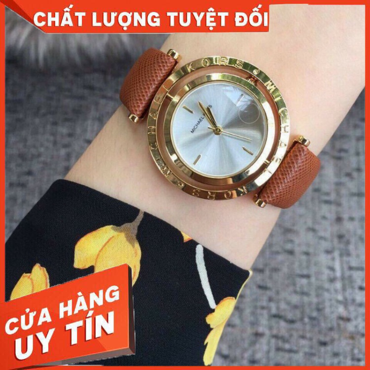 HÀNG CAO CẤP -  Đồng hồ nữ Michael Kors Dây da mặt xoay độc đáo cá tính mã MK360 -giá rẻ  - Hàng Cao Cấp