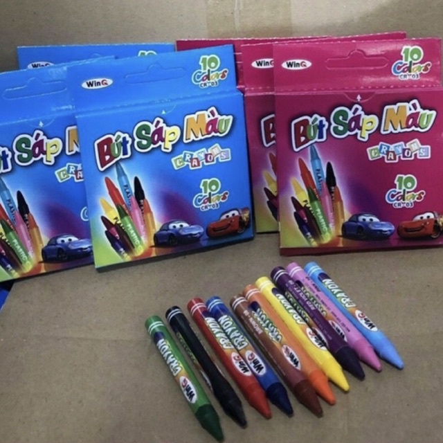 Bút Sáp Màu Cho Bé: Hộp 10 Cây Thương Hiệu WinQ(Crayons).