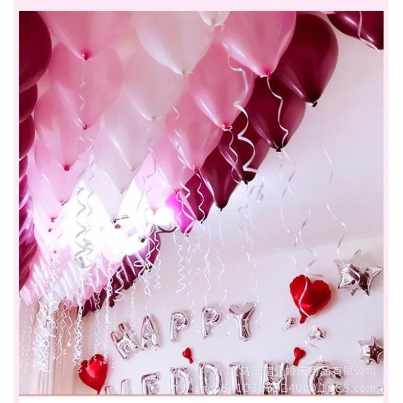 COMBO Set bóng chữ HAPPY BIRTHDAY + 50 bóng nhũ + Đèn Led(Tặng Bơm + băng dính bóng) #TrangTriSinhNhat