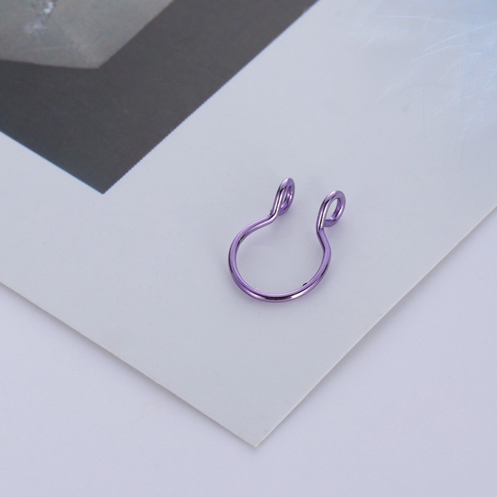 Khuyên mũi giả bằng thép không gỉ 8mm nhiều màu sắc thời trang sành điệu dành cho nữ