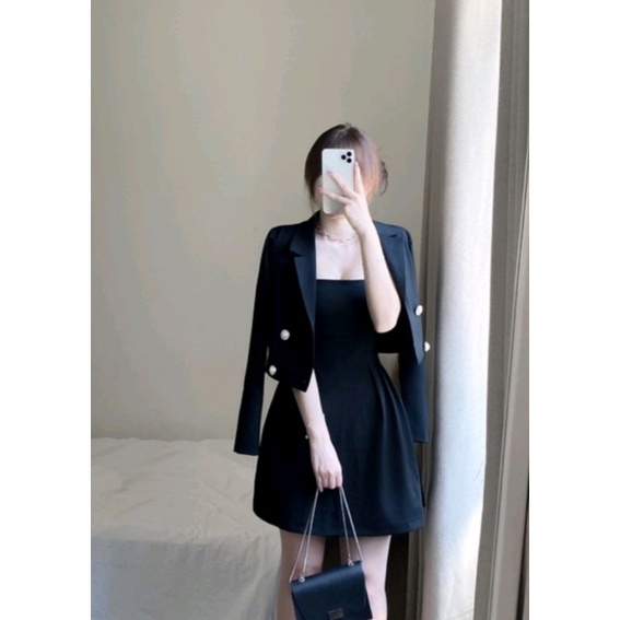 Set đầm + áo vest  jolie loft