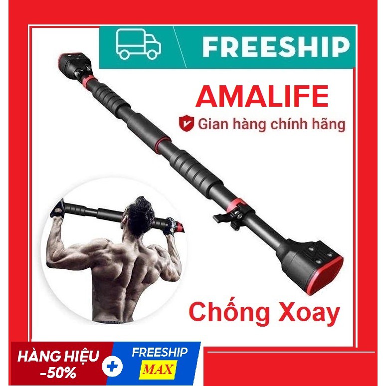 [Đòn Gánh] Thanh Tập Xà Đơn Treo Tường Gắn Cửa Nhiều Cỡ Từ 62-150cm Tùy Chỉnh Tập Gym Tập Thể Thao Chính Hãng Amalife