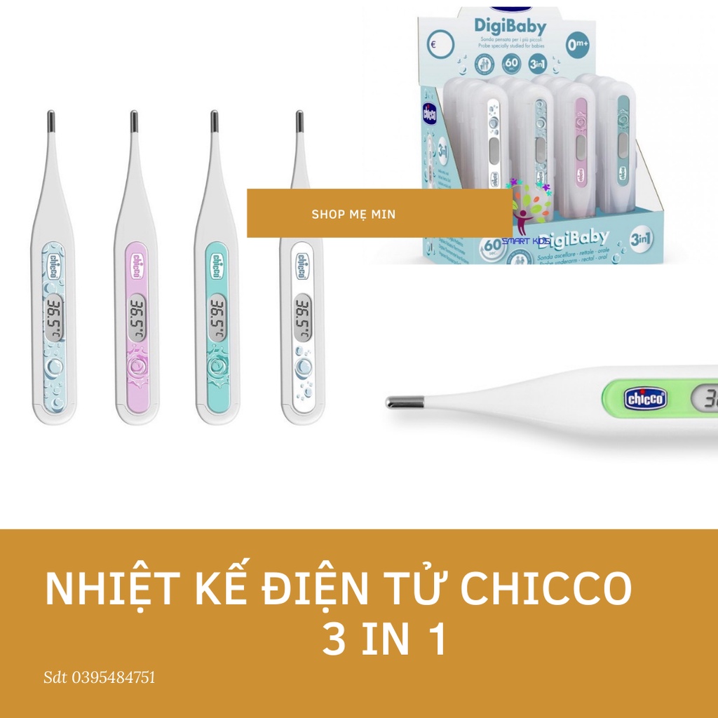 ￼Nhiệt kế điện tử cho bé Chicco 3 IN 1 chính hãng