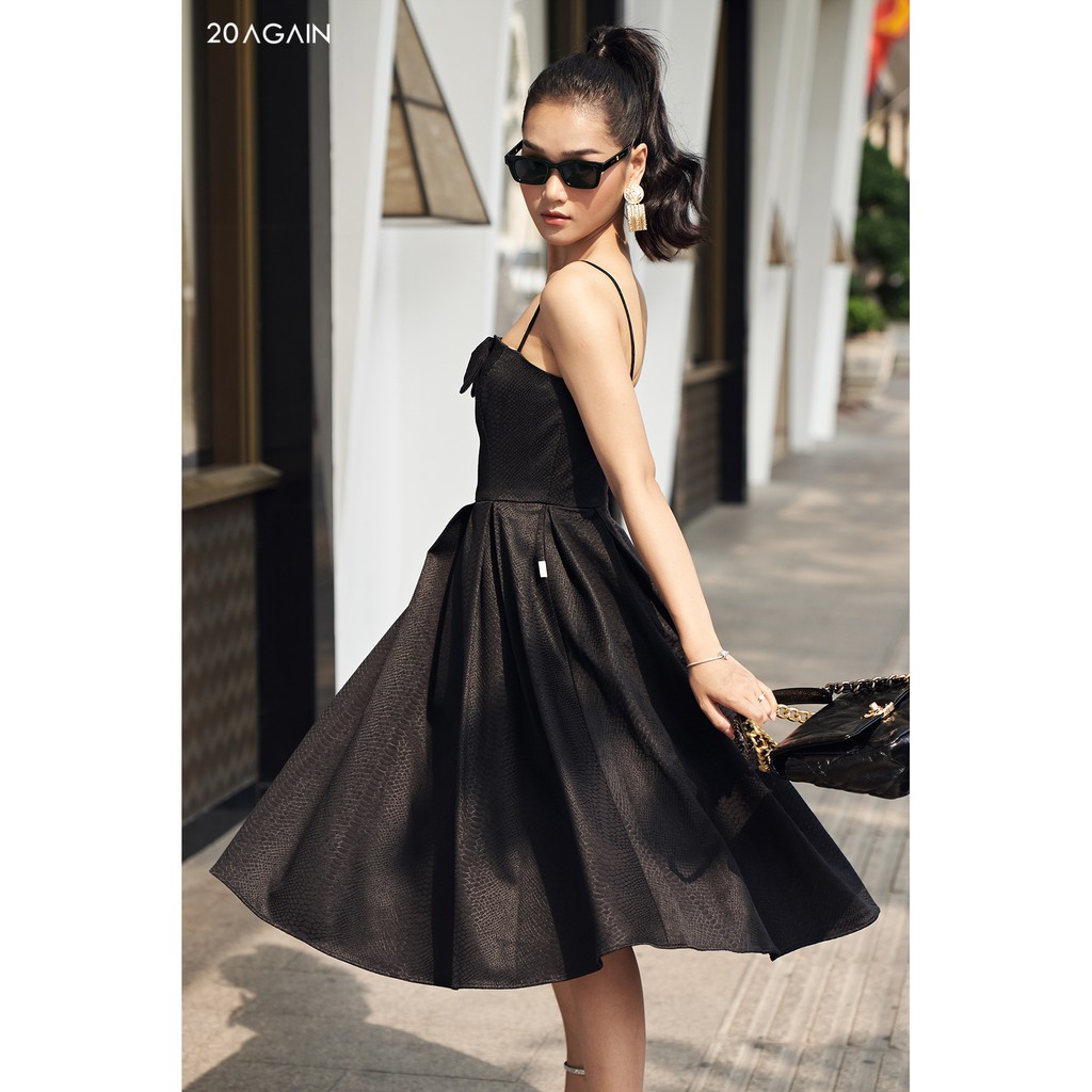 [Mã WABR0101 giảm 10% đơn 99K] Đầm xoè xếp ly thân dưới 20AGAIN vải gấm cao cấp thiết kế quý cô DEC0085 | BigBuy360 - bigbuy360.vn