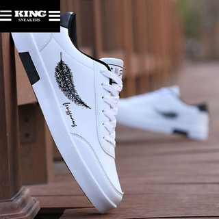Giày sneaker nam thể thao màu trắng đẹp cổ cao cho học sinh đi học mã TGT-01