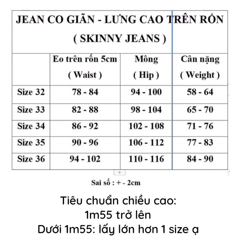 Quần jeans skinny cơ bản Bigsize 60-98kg