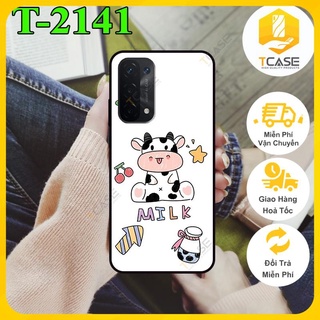 Ốp lưng nhám chống sốc dành cho Oppo A74 5G  in hình bò sữa