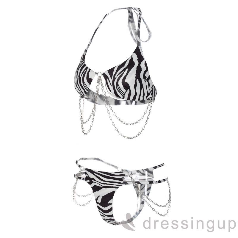 Bộ bikini hai món họa tiết da ngựa vằn quyến rũ cho nữ