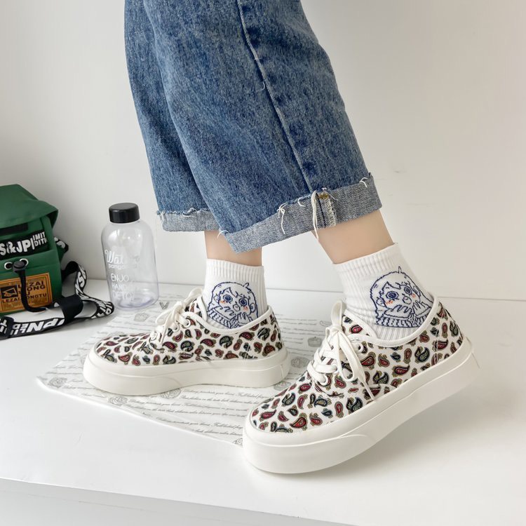 Giày thể thao nữ ullzang dây buộc phối màu Thổ Cẩm siêu hot | BigBuy360 - bigbuy360.vn