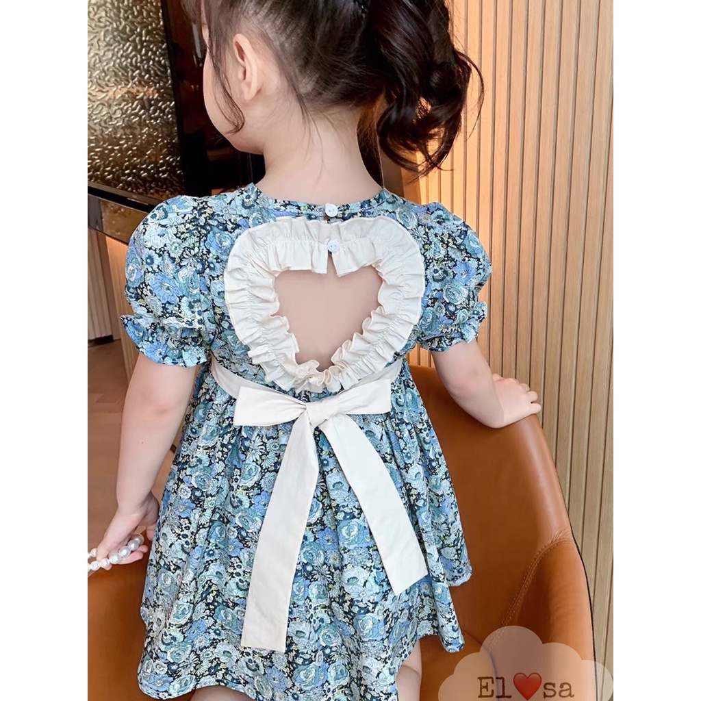 Váy bé gái - Váy hoa nhí khoét lưng siêu xinh cho bé 1-7 Tuổi