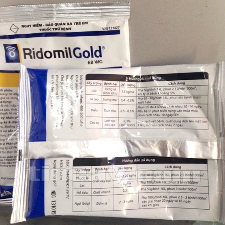 RIDOMIL GOLD 68WP GÓI 100 GRAM THUỐC TRỪ BỆNH CÂY TRỒNG