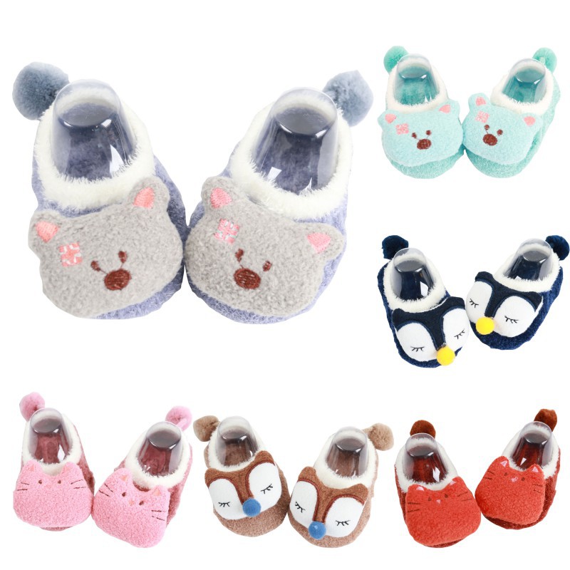 Baby Boys Girls Socks Stereo Doll Feather Yarn Socks Coral Velvet Newborn Floor Socks