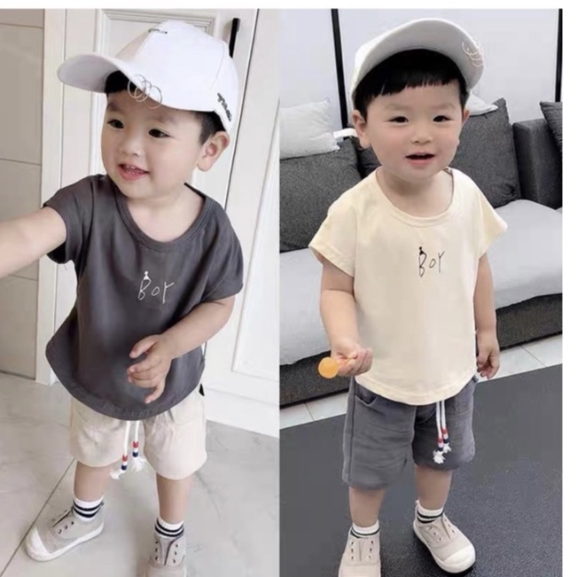 BOT17 - Bộ bé trai, Bộ cộc tay bé trai phòng cách Hàn Quốc, size từ 8-21kg, Richkid123
