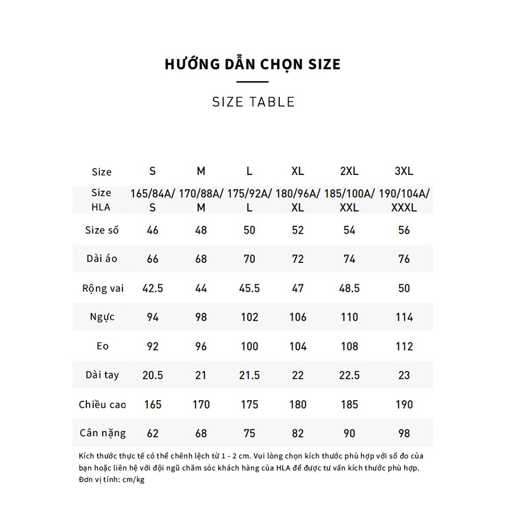 Áo Thun Nam HLA Fashion Simple Pattern Comfortable Short Sleeve T-shirt