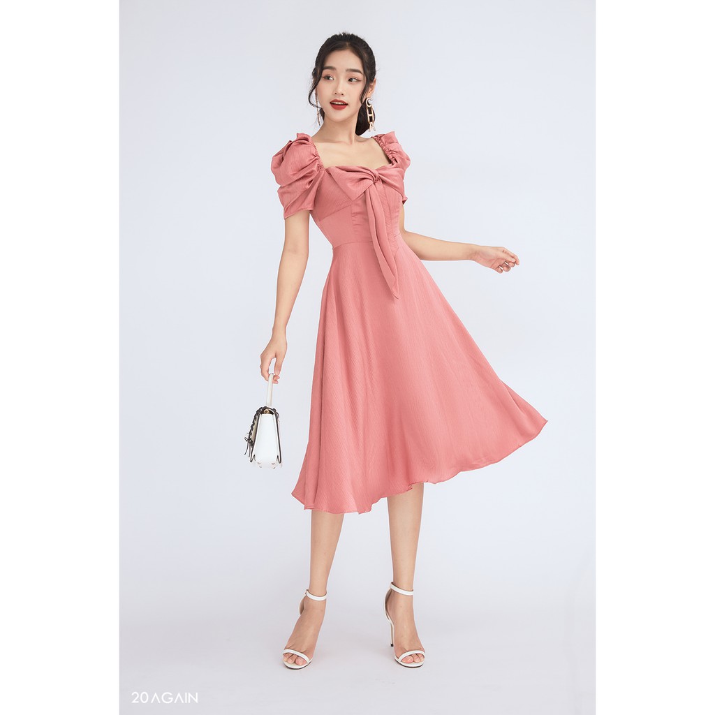 Đầm xoè phối tay bồng 20Again DEA0815