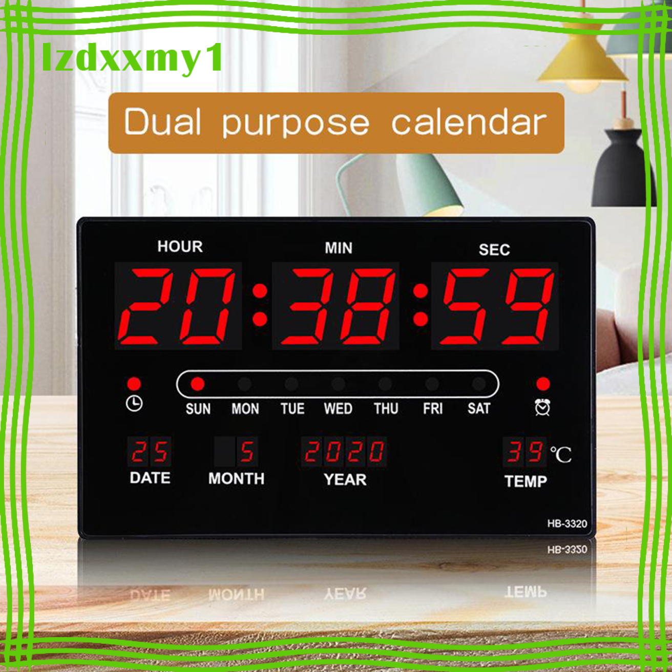 Kiddy USB LED Digital Wall Clock Temperature Humidity Display Home Office Clocks