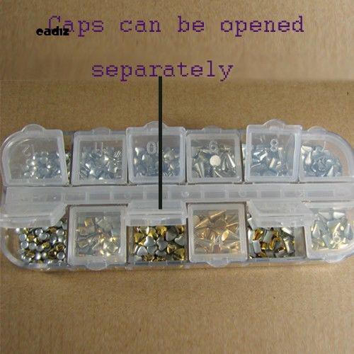 Bộ 300 cái đinh tán trang trí móng tay màu vàng/bạc sang trọng DIY cho nữ