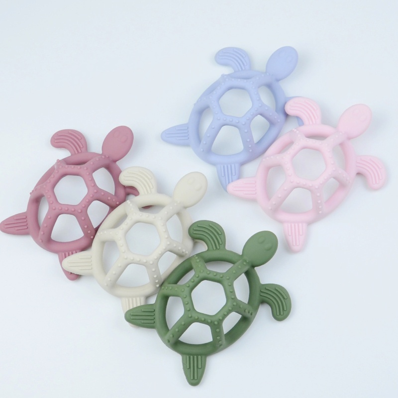 Đồ Chơi Gặm Nướu Hình Rùa Biển Hoạt Hình Bằng Silicone Dành Cho Trẻ