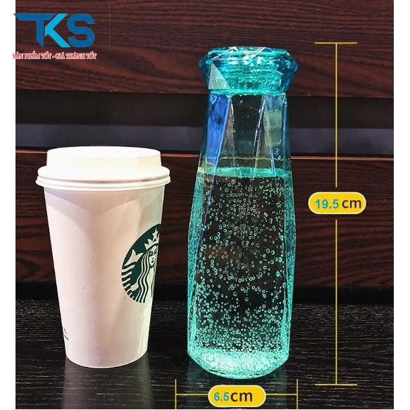 Bình thủy tinh đựng nước kim cương dung tích 500ml - bình đựng nước chịu nhiệt