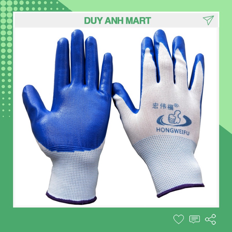 [XẢ KHO] Găng tay phủ sơn xanh dày dặn siêu bền, găng tay bỏ hộ lao động, găng làm vườn - Duy Anh