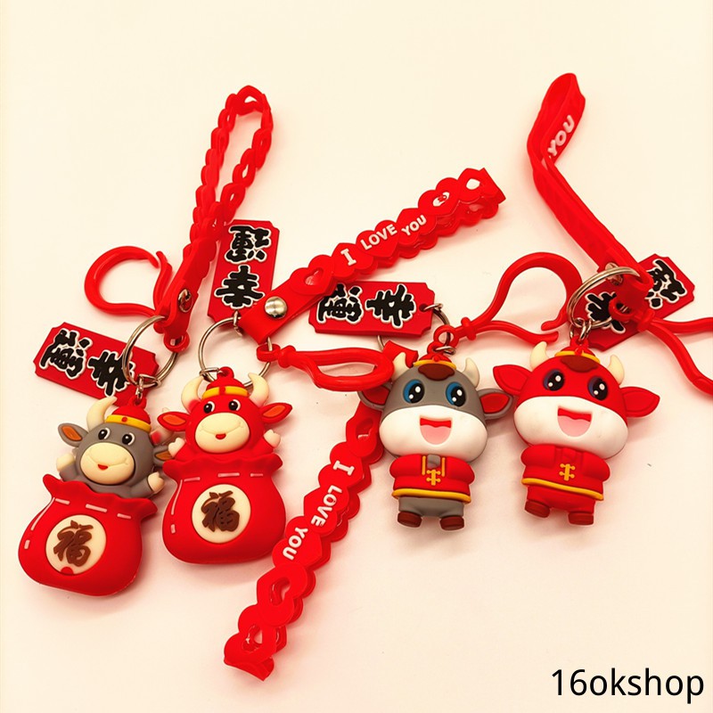 Móc khóa silicone kim loại kiểu dáng túi động vật may mắn độc đáo