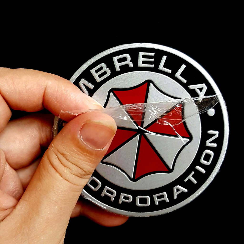 Miếng dán kim loại logo UMBRELLA CORPORATION đường kính 7.5cm