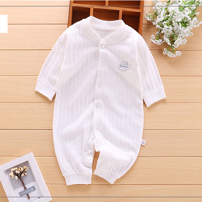 Body Liền Thân Dài Tay Cho Bé Trai Bé Gái 3-14kg, Đơn Màu Chất Cotton BD20