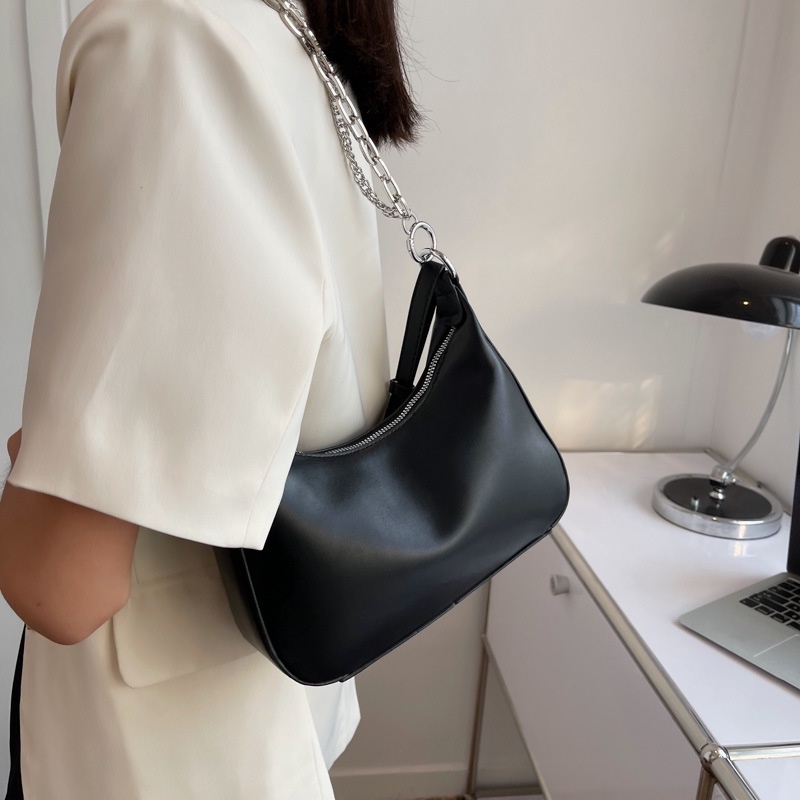 Túi Đeo JASMIN NOIR Chéo Da PU Phối Dây Xích Thời Trang Nữ