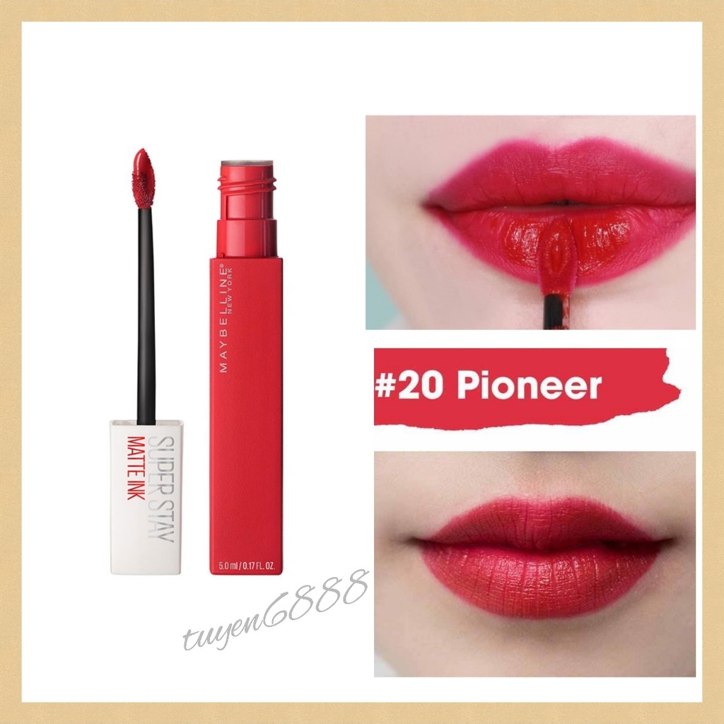 (Màu 20 pioneer ) Son Kem Lì 16h Lâu Trôi Maybelline New York Super Stay Matte Ink City Edition Lipstick 5ml