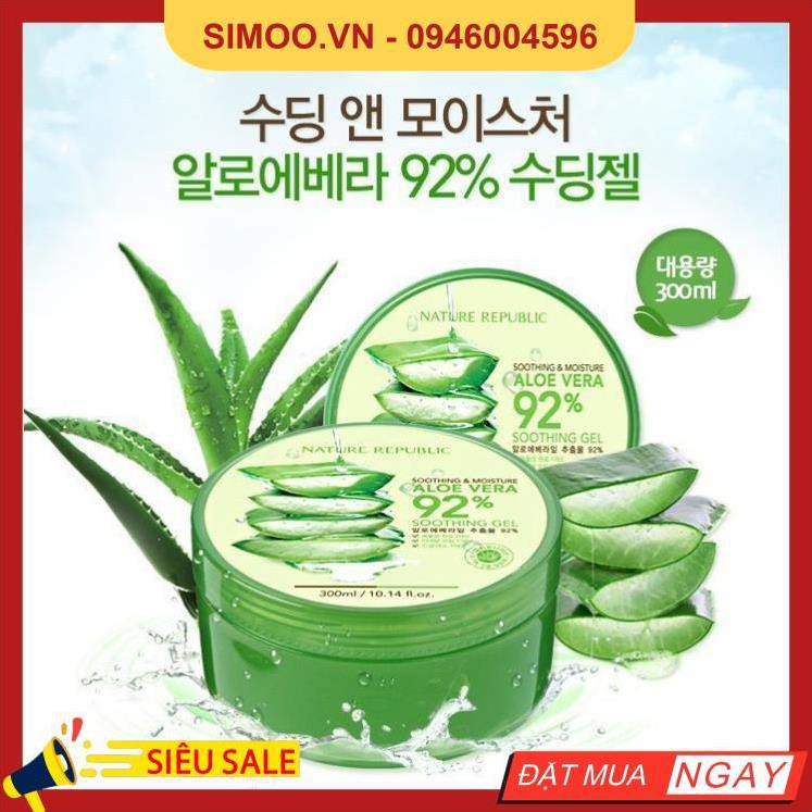 💥 ⚡ SẢN PHẨM CHÍNH HÃNG 💥 ⚡ Gel Lô Hội (Nha Đam) 92% - Aloe Vera 92% Soothing Gel 💥 ⚡