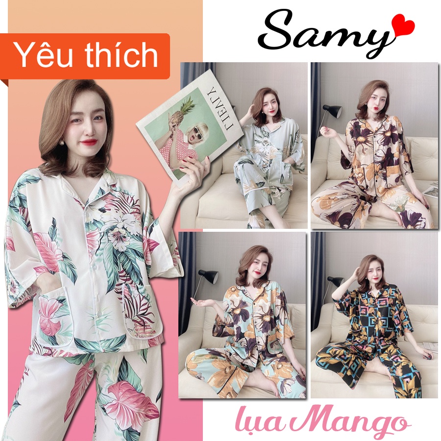 Đồ bộ nữ thiết kế Pijama dài chất liệu lụa mango cánh dơi cao cấp freesize từ 40 - 58kg đẹp giá rẻ | BigBuy360 - bigbuy360.vn