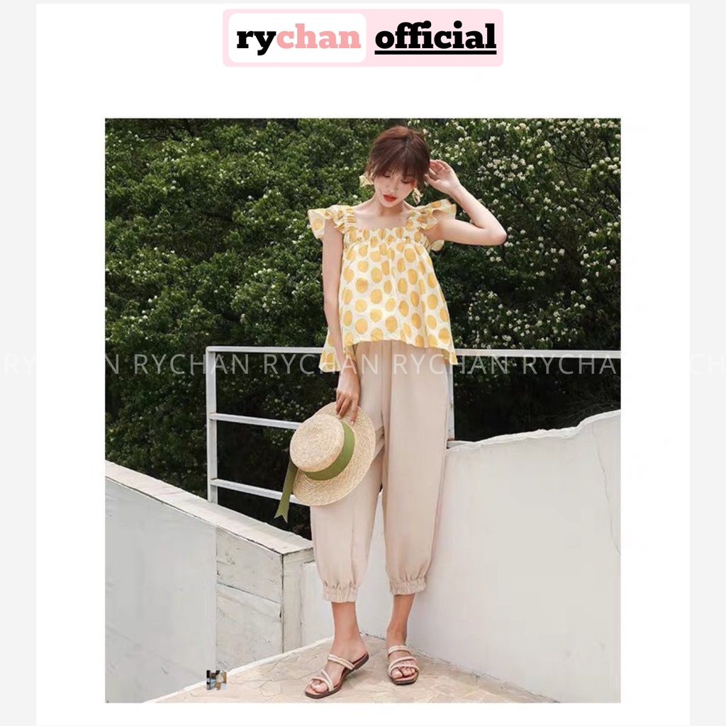 SE839 - Set Quần Bí Mix Áo Bèo Chấm Bi Cánh Tiên Nhiều Màu / Set Bộ Bi Dễ Thương Trẻ Trung Năng Động Vải Lụa Mềm Mại