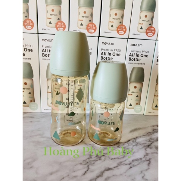 Bình Sữa Moyuum Hoạ Tiết Mây( Moy cloud, Moy Mây) 170ml/270ml (Tuỳ Chọn núm)