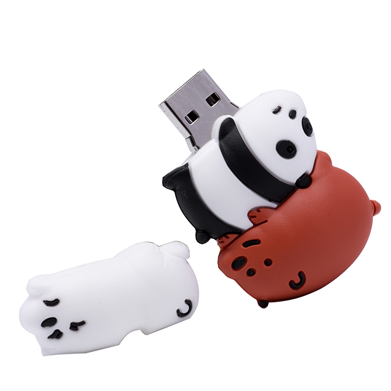 Ổ đĩa flash USB Thời trang thực sự dung lượng sáng tạo Silica gel Đĩa U Gấu dễ thương USB 2.0 4GB 16GB 32GB 64GB 8GB