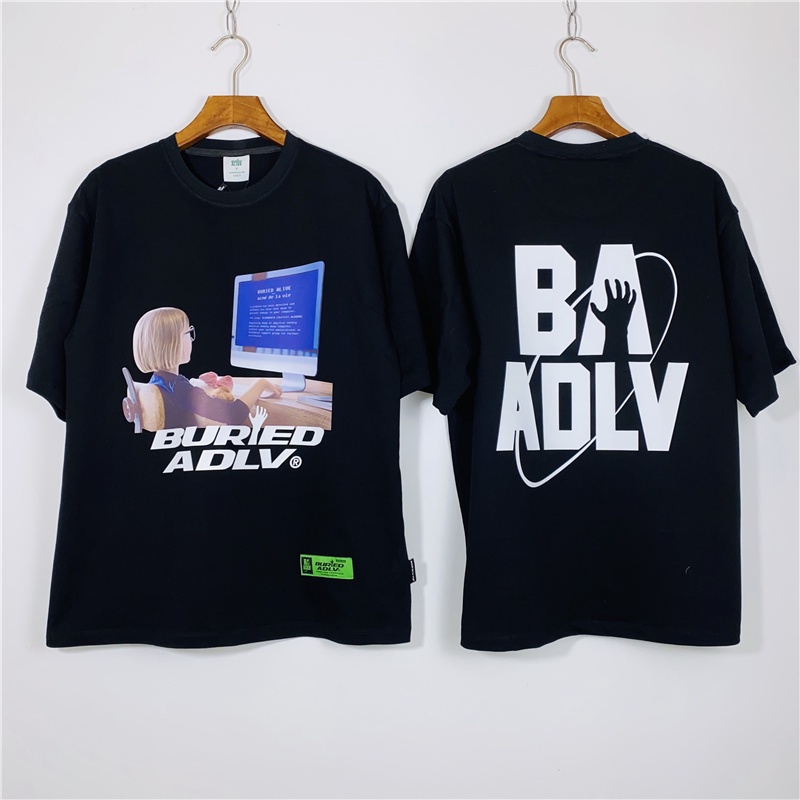 ADLV Áo Thun Cotton Tay Lỡ In Hình Bánh Donut Cho Nam Nữ