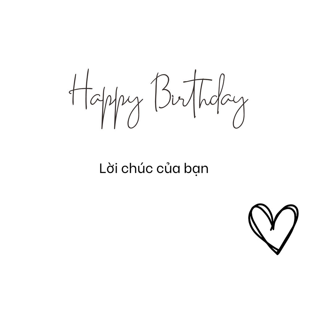 Thiệp chúc mừng sinh nhật theo mẫu trắng đen