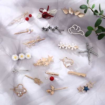 Kẹp tóc thiết kế đơn giản phong cách retro Hàn Quốc