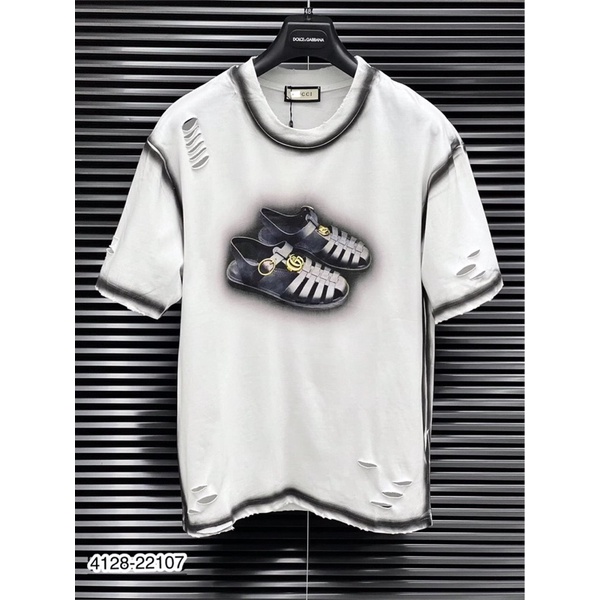 Áo Phông Nam GC Rách Nhẹ Net Căng - Áo Thun Nam GC Viền Đen Siêu Net