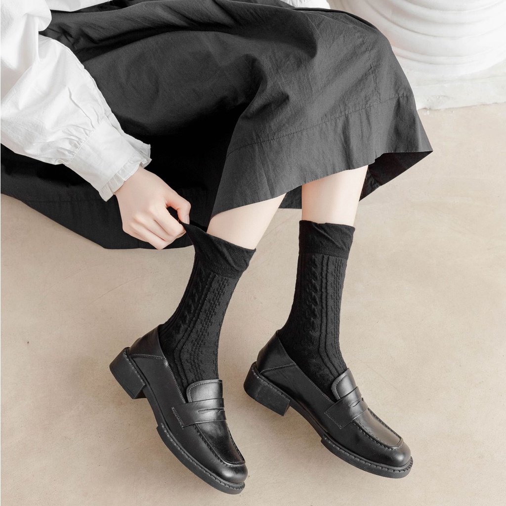 Vớ Cotton Cổ Cao Màu Sắc Ngọt Ngào Dễ Phối Đồ Thời Trang Phong Cách Hàn Quốc Cho Nữ