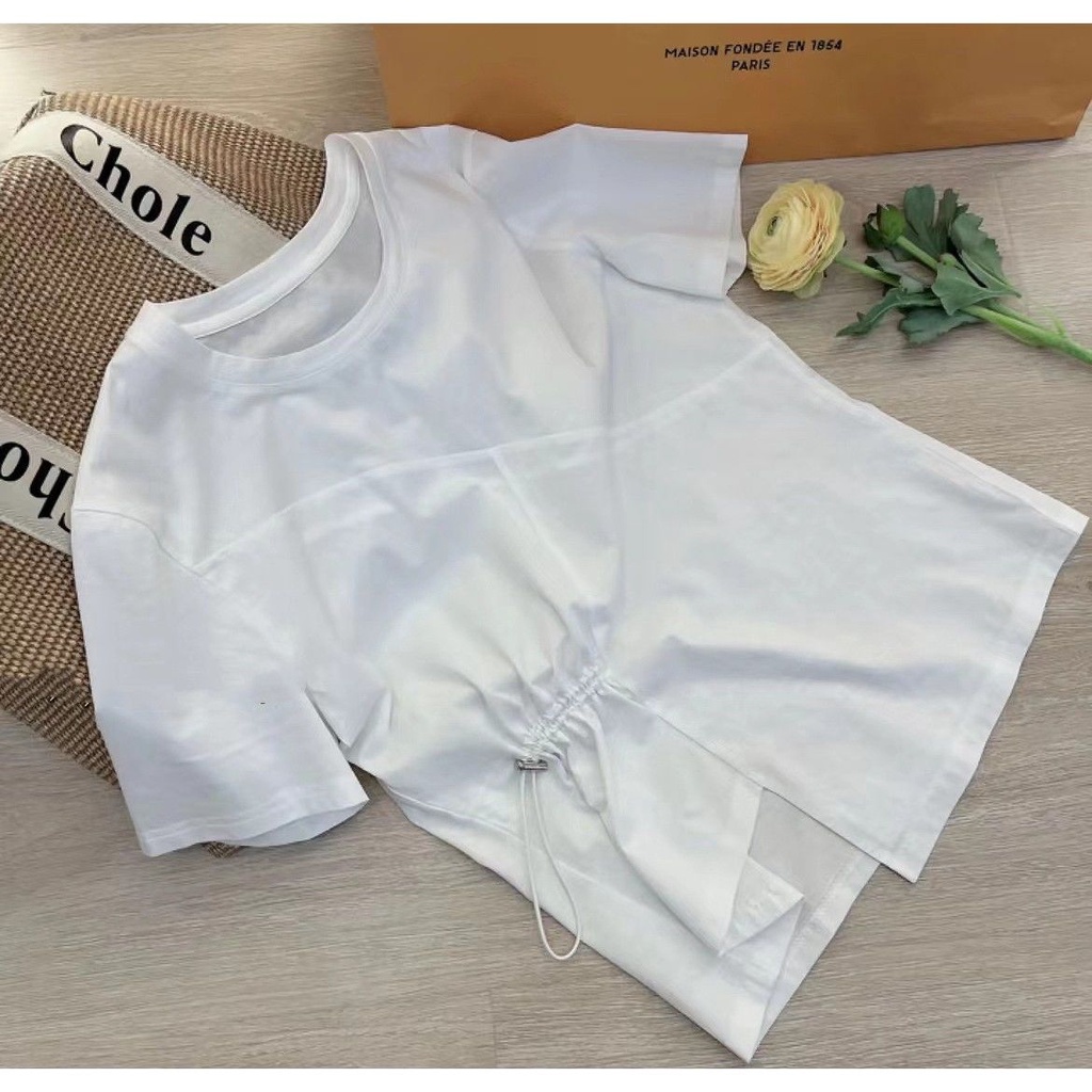 Áo Thun Tay Ngắn Cổ Tròn Thiết Kế Độc Đáo Thời Trang Cho Nữ