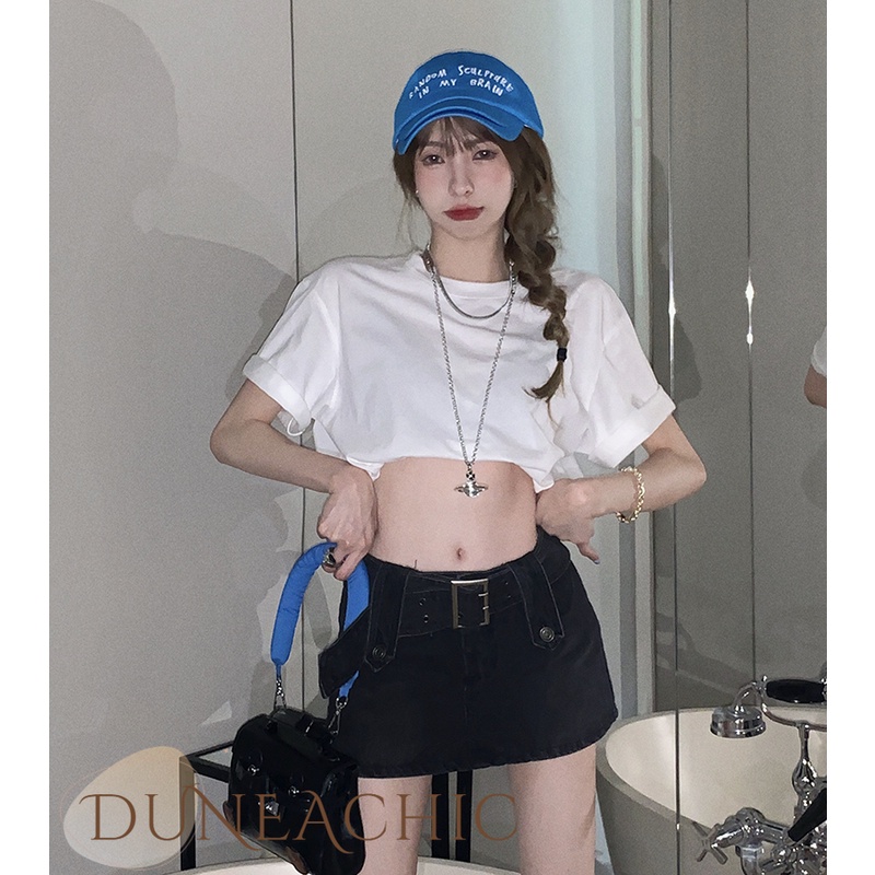 DUNEA Chân Váy Denim Chữ A Chống Cháy Nổ Thời Trang Cho Nữ