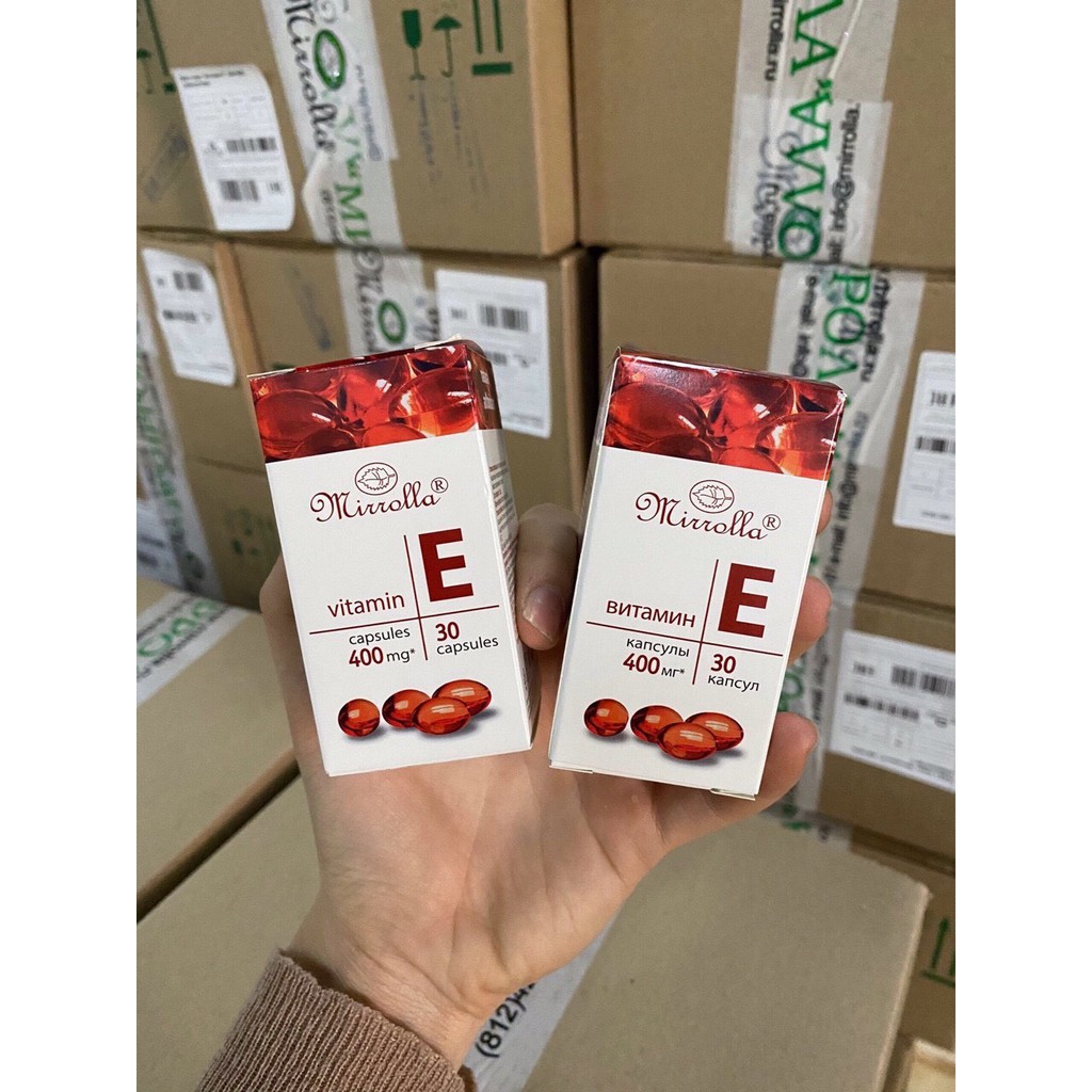 Vitamin E đỏ 400mg Mirrolla Nga lọ nhựa sẵn | BigBuy360 - bigbuy360.vn