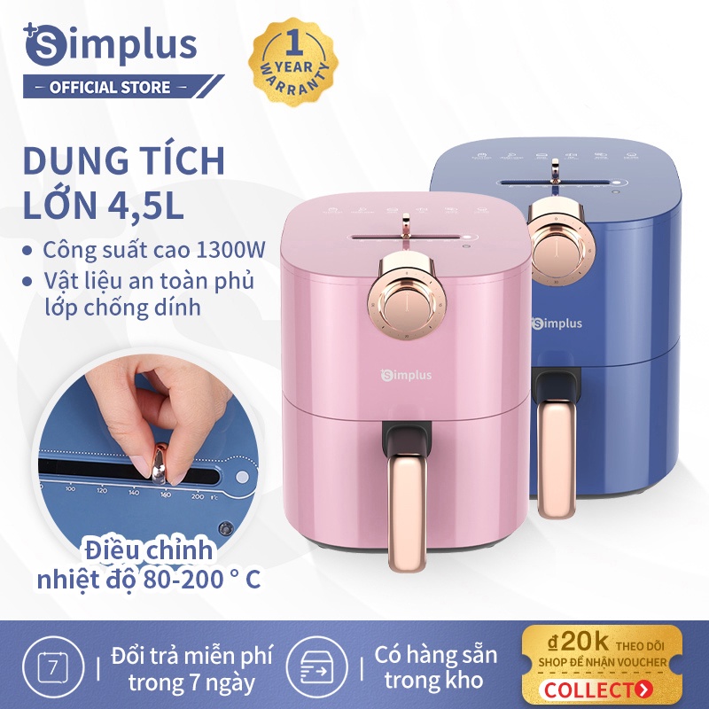 Simplus New Arrival Nồi chiên không dầu 5L dùng cho gia đình đa chức năng Simplus. Nồi chiên điện thông minh