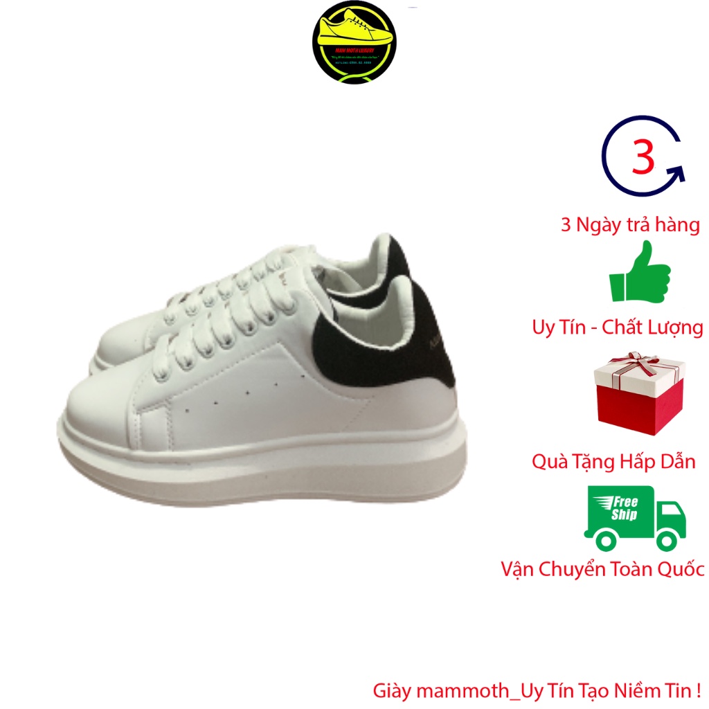 Giày mcq,giày mcqueen gót nhung đen dây lụa sneaker full bill box phụ kiện mammoth