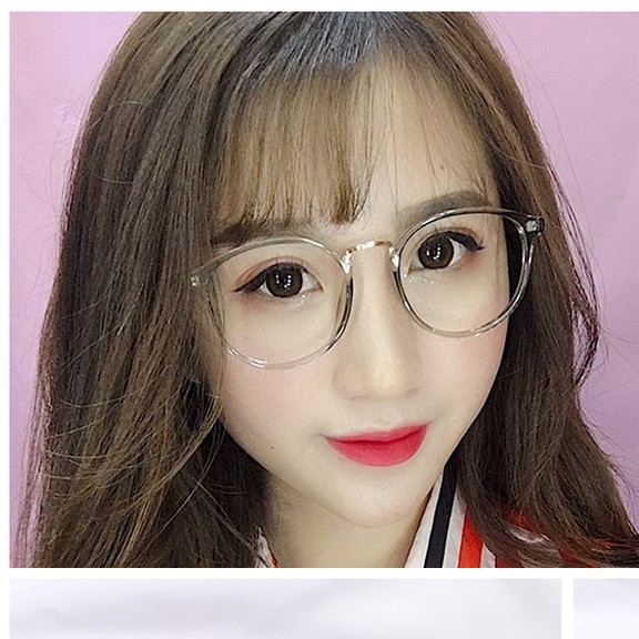 KÍNH GỌNG DẺO KOREA DÁNG TRÒN XINH XẮN MÀU XÁM TRONG LẠ UNISEX 0 ĐỘ THỜI TRANG 209