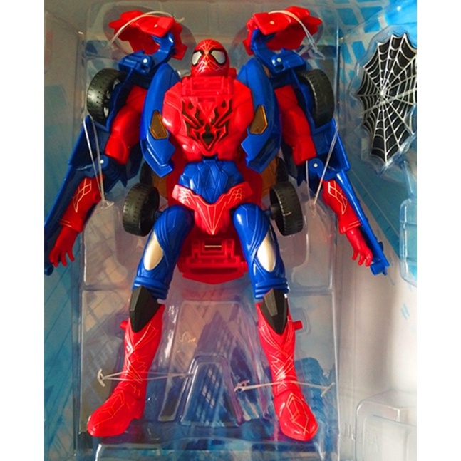 GIÁ ƯU ĐÃI] Robot Người Nhện Spiderman Biến Hình Siêu Xe JJ618A