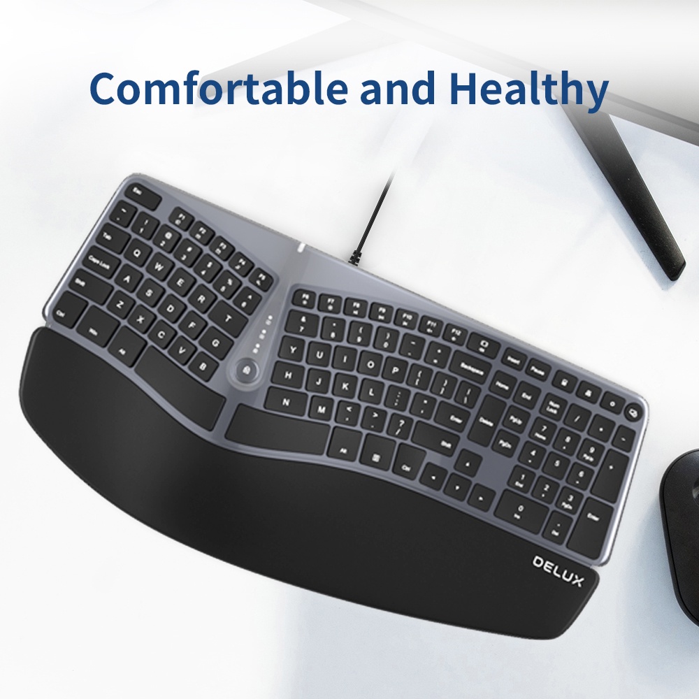 Bàn phím có dây Delux GM901U 107 phím kèm 2 hub 8m chuyên dụng cho Windows Mac