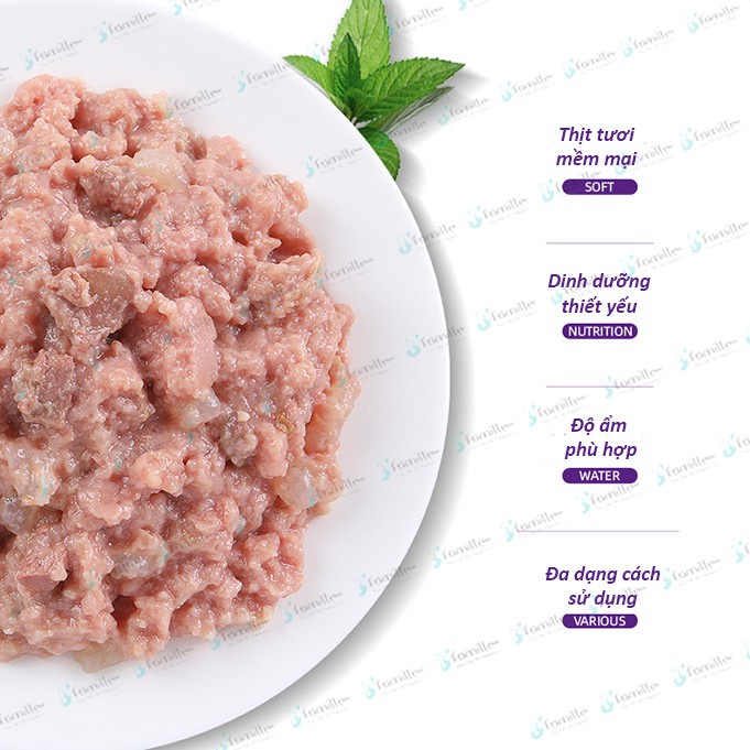 [DOG ONLY]Thức Ăn Ướt Cho Cún JFamille, Pate Sánh Mềm Mịn, Cung Cấp Dinh Dưỡng Cần Thiết. Sẵn 2 vị, gói 70gr - JF49