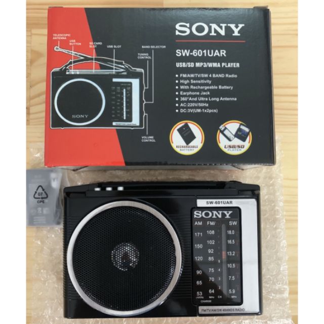 [Mã ELHACE giảm 4% đơn 300K] Radio SONY SW-601UAR Có Bluetooth