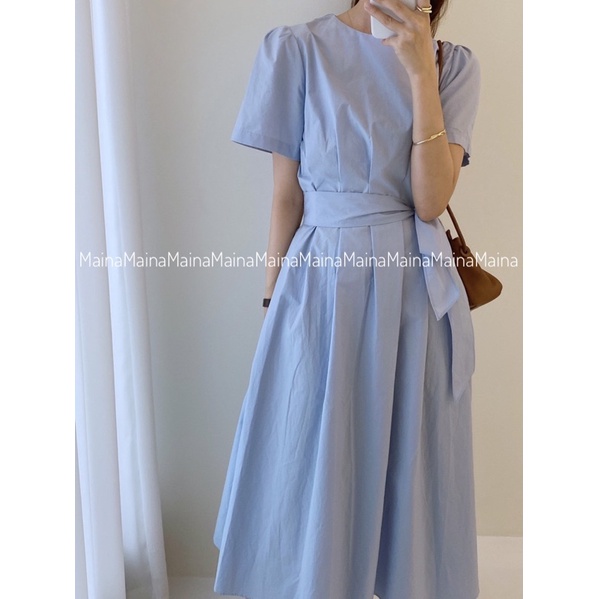 Váy xếp ly eo kèm đai Maina - Đầm thiết kế basic 4 màu | BigBuy360 - bigbuy360.vn